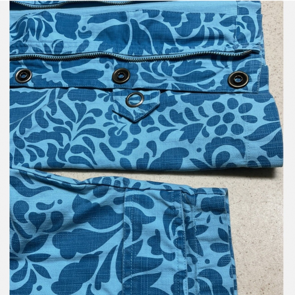 Coldwater Creek Damask Blue Medium Full Zip With Snaps Jacket New with TAG - Picture 6 of 10
